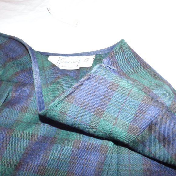Green / blue / black check Pendleton skirt US10 - Picture 8 of 8